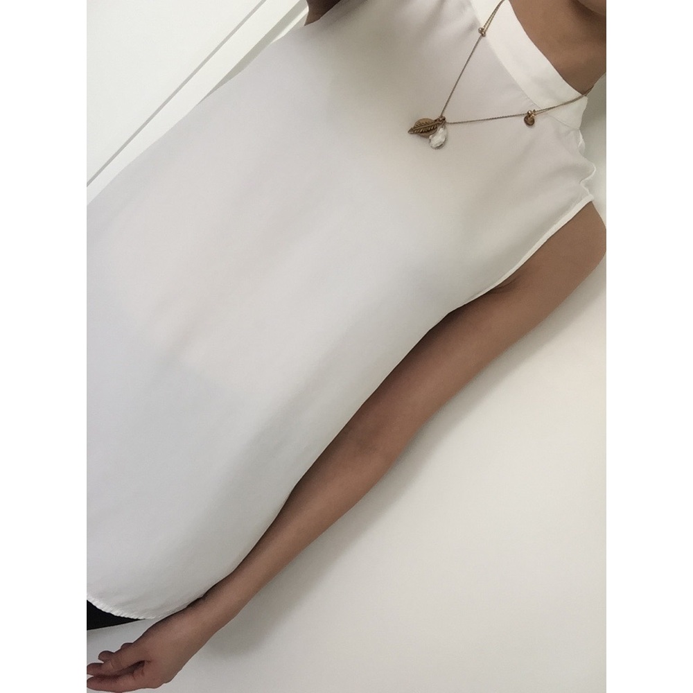 White Zara satin tank